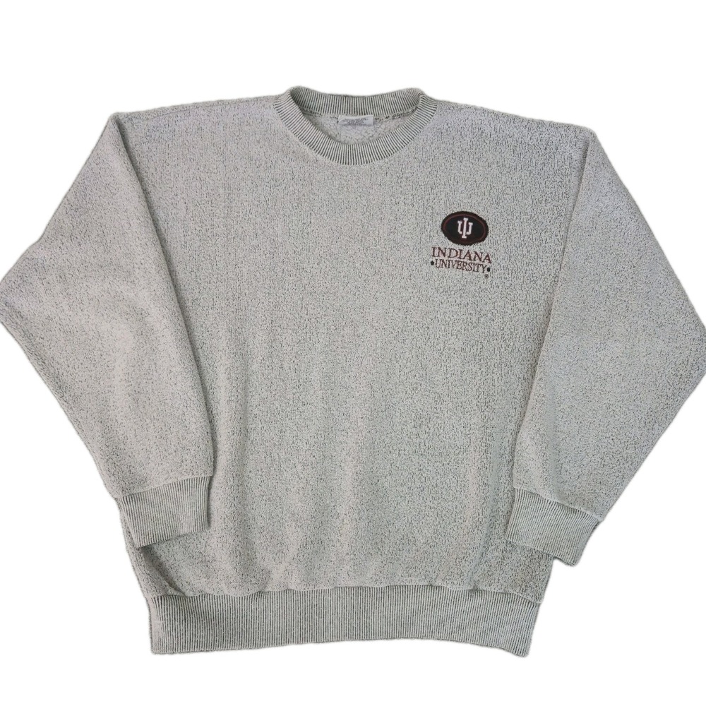 Vintage 90s Indiana University IU Hoosiers Embroidered Sweatshirt Size L